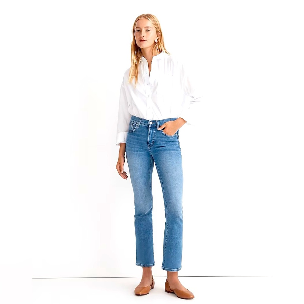 Madewell kick out crop jeans Mather wash
